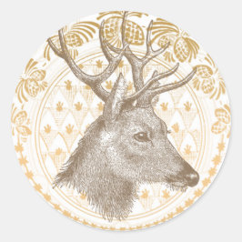 Modern  Elegant Gold Christmas Ronde Sticker