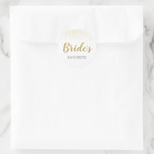 Modern Elegant Gold Confetti Goodie Bag Label (Tas)