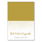 Modern Elegant Gold Confetti Wedding Buffet Label Kaart (Voorkant)