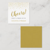 Modern Elegant Gold Confetti Wedding Drink Ticket (Voorkant / Achterkant)
