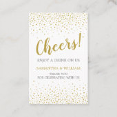 Modern Elegant Gold Confetti Wedding Drink Ticket (Voorkant)