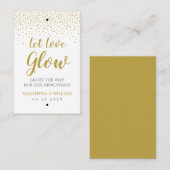 Modern Elegant Gold Confetti Wedding Glow Stick Visitekaartje (Voorkant / Achterkant)