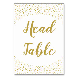 Modern Elegant Gold Confetti Wedding Head Kaart