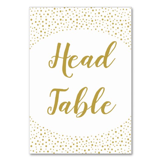 Modern Elegant Gold Confetti Wedding Head Kaart (Achterkant)
