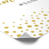 Modern Elegant Gold Confetti Wedding Photo Lijst Poster (Hoek)