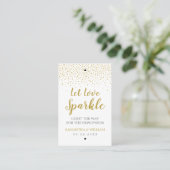 Modern Elegant Gold Confetti Wedding Sparkler Labe Visitekaartje (Staand voorkant)