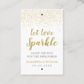 Modern Elegant Gold Confetti Wedding Sparkler Labe Visitekaartje (Voorkant)