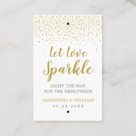 Modern Elegant Gold Confetti Wedding Sparkler Labe Visitekaartje