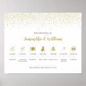 Modern Elegant Gold Confetti Wedding Tijdstip Teke Poster (Voorkant)
