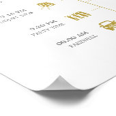 Modern Elegant Gold Confetti Wedding Tijdstip Teke Poster (Hoek)