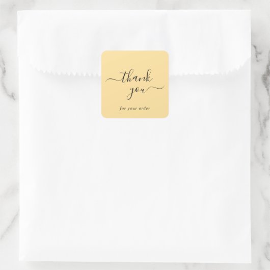 Modern Elegant Gold Customer Business Thank You Vierkante Sticker (Tas)