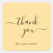 Modern Elegant Gold Customer Business Thank You Vierkante Sticker (Voorkant)