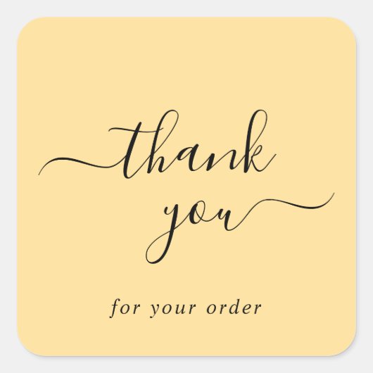 Modern Elegant Gold Customer Business Thank You Vierkante Sticker (Voorkant)