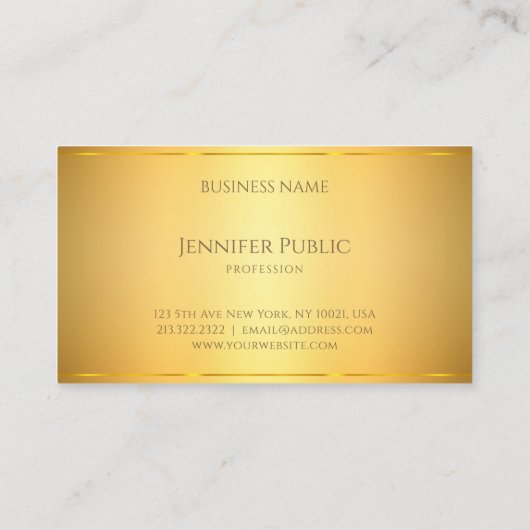 Modern Elegant Gold Design Script Classy Sjabloon Visitekaartje (Achterkant)