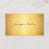 Modern Elegant Gold Design Script Classy Sjabloon Visitekaartje (Voorkant)
