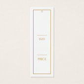 Modern Elegant Gold en White Hang Labels Mini Visitekaartjes (Achterkant)