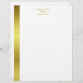 Modern Elegant Gold Foil Company Briefhoofd (Voorkant / Achterkant)