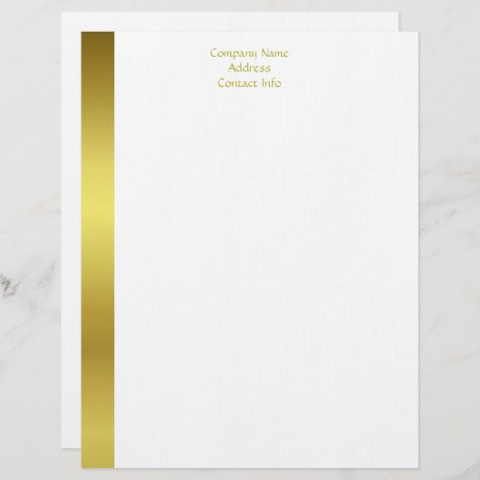 Modern Elegant Gold Foil Company Briefhoofd (Voorkant / Achterkant)