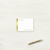 Modern Elegant Gold Foil Post-it® Notes (Op bureau)