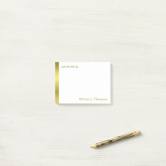 Modern Elegant Gold Foil Post-it® Notes (Op bureau)