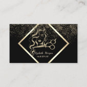 Modern Elegant Gold Frame Confetti,Scissors Hair Visitekaartje (Voorkant)