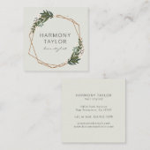 Modern Elegant Gold Geometric Boho Vierkante Visitekaartje (Voorkant / Achterkant)