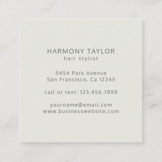 Modern Elegant Gold Geometric Boho Vierkante Visitekaartje (Achterkant)