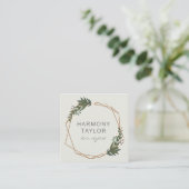 Modern Elegant Gold Geometric Boho Vierkante Visitekaartje (Staand voorkant)