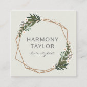 Modern Elegant Gold Geometric Boho Vierkante Visitekaartje (Voorkant)