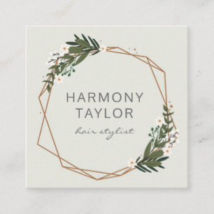 Modern Elegant Gold Geometric Boho Vierkante Visitekaartje