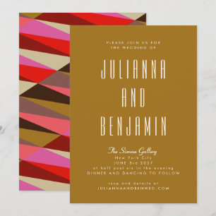 Modern Elegant Gold Geometric Wedding Kaart