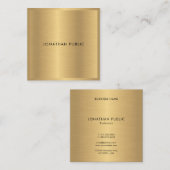 Modern Elegant Gold Glamor Luxury Sjabloon Trendy Vierkante Visitekaartje (Voorkant / Achterkant)