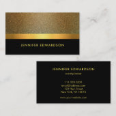 Modern Elegant gold glitter black professional Visitekaartje (Voorkant / Achterkant)