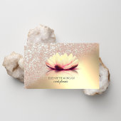 Modern Elegant Gold Glitter Bokeh Ombre Lotus Visitekaartje