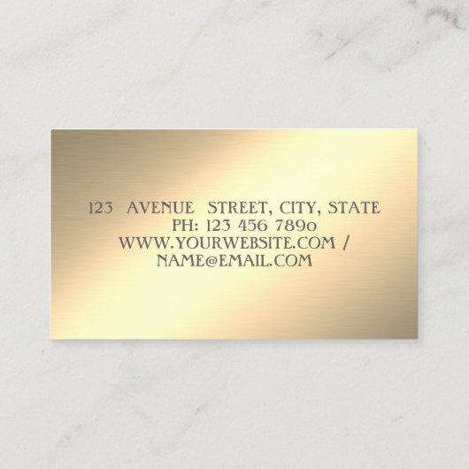 Modern Elegant Gold Glitter, Geometric, Lotus Visitekaartje (Achterkant)
