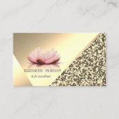 Modern Elegant Gold Glitter, Geometric, Lotus Visitekaartje (Voorkant)