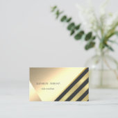Modern elegant Gold Glitter, Striped, Geometric Visitekaartje (Staand voorkant)