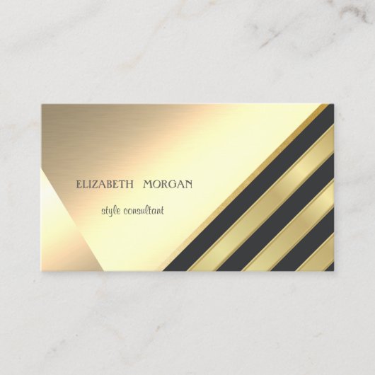 Modern elegant Gold Glitter, Striped, Geometric Visitekaartje (Voorkant)