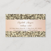Modern Elegant, Gold Glitter Striped Loyalty Kaart (Achterkant)