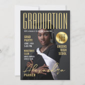 Modern Elegant Gold Graduation Class Of Photo Kaart (Voorkant)