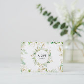 Modern Elegant Gold Greenery Gift Certificate Kortingskaartje (Staand voorkant)