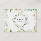 Modern Elegant Gold Greenery Gift Certificate Kortingskaartje (Voorkant)