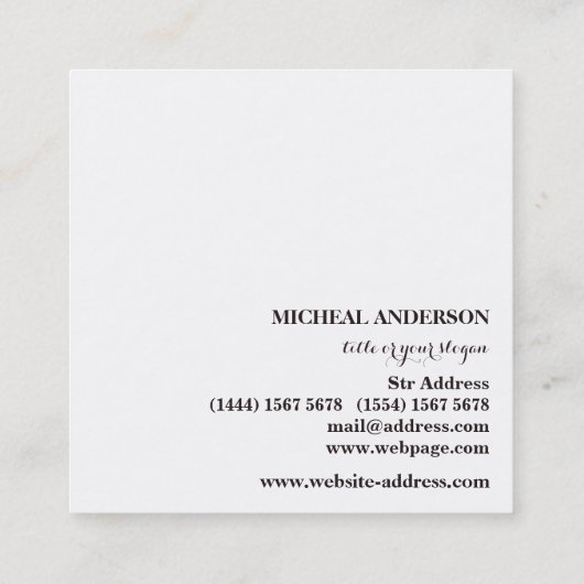 Modern Elegant Gold Infinity Symbol Wood  Vierkante Visitekaartje (Achterkant)