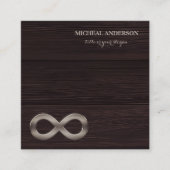 Modern Elegant Gold Infinity Symbol Wood  Vierkante Visitekaartje (Voorkant)