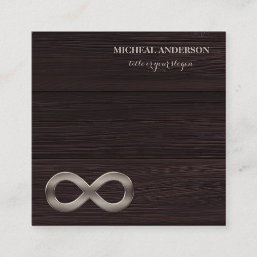 Modern Elegant Gold Infinity Symbol Wood  Vierkante Visitekaartje (Voorkant)