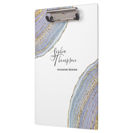 Modern Elegant Gold Lavender Geode Agate Klembord (Links)