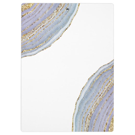 Modern Elegant Gold Lavender Geode Agate Klembord (Achterkant)
