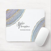 Modern Elegant Gold Lavender Geode Agate Mousepad Muismat (Met muis)