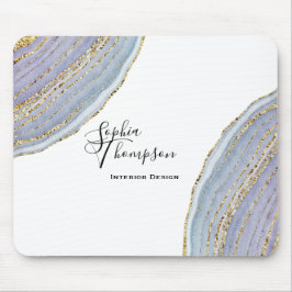 Modern Elegant Gold Lavender Geode Agate Mousepad Muismat