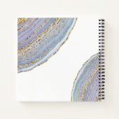 Modern Elegant Gold Lavender Geode Agate Notitiebo Notitieboek (Achterkant)